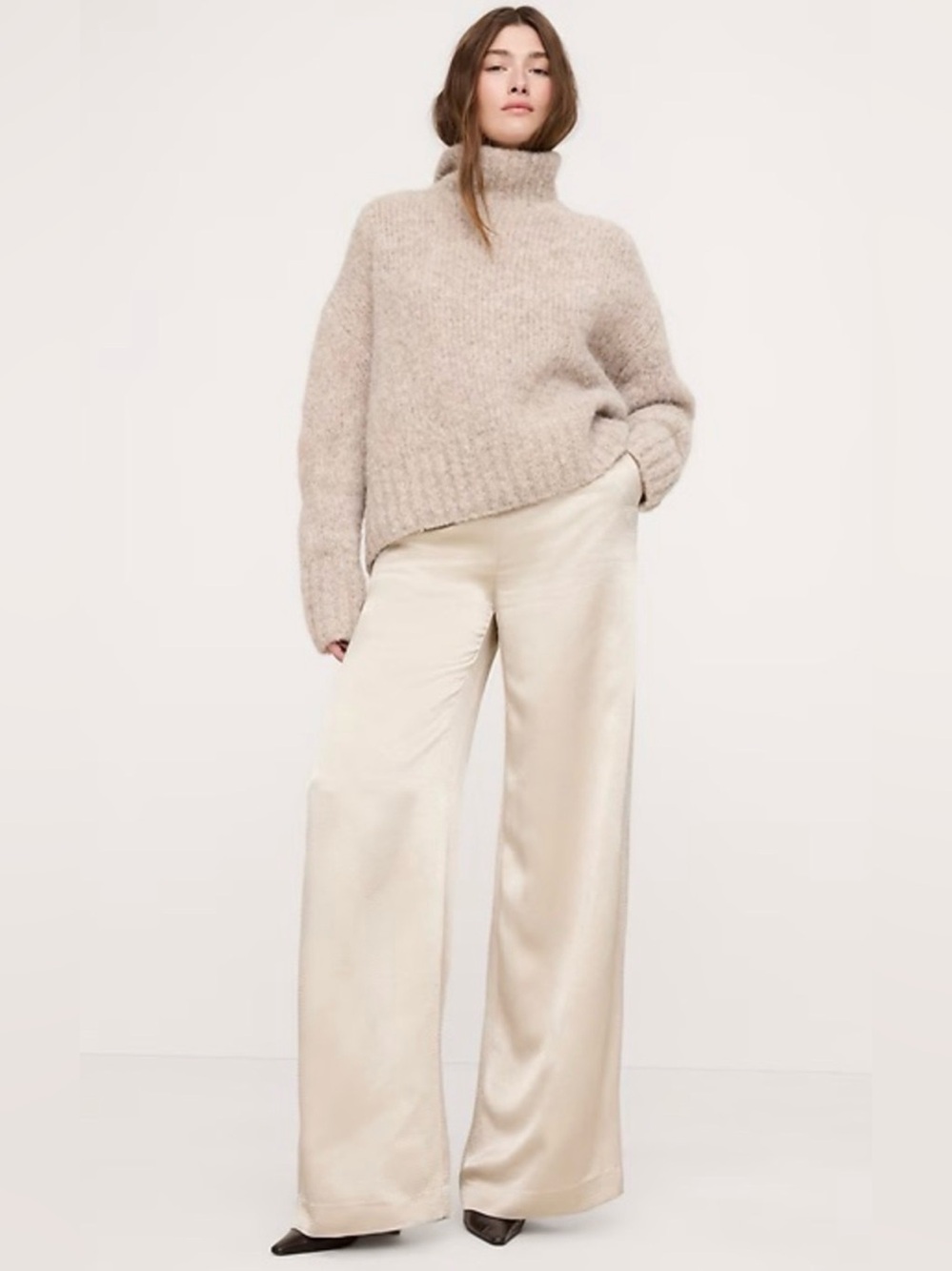 Banana Republic Viscose Palazzo Pants gold beige Size 00